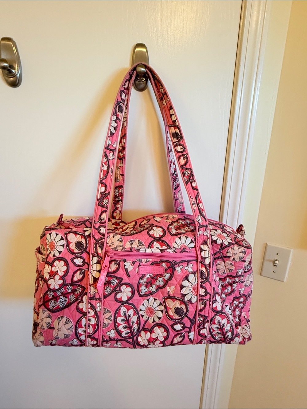 Vera Bradley Pink Floral Quilted Duffel